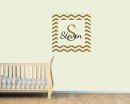 Customized Name Chevron Frame Wall Decal For Kids
